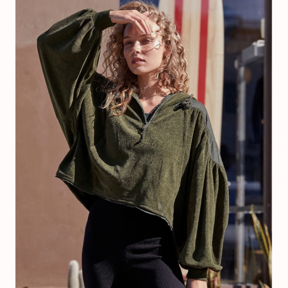 NWT Free People Let It Go Boho Crop Sweatshirt